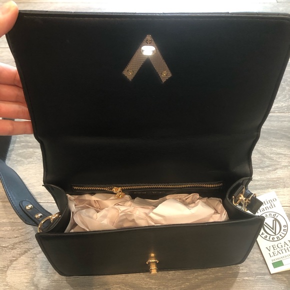 NWT VALENTINO ORLANDI Diamond Quilted Crossbody Shoulder Clutch Bag Black - Picture 10 of 13